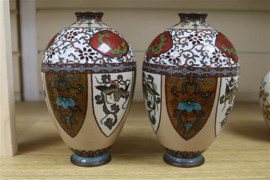 A pair of cloisonne vases